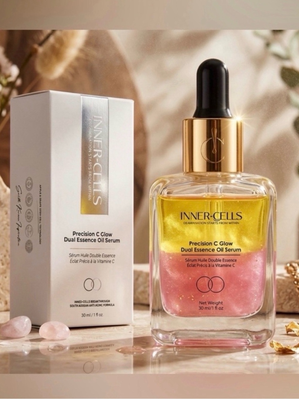Inner-Cells Precision Vitamin C Glow Dual Essence Oil Serum - Retail $400